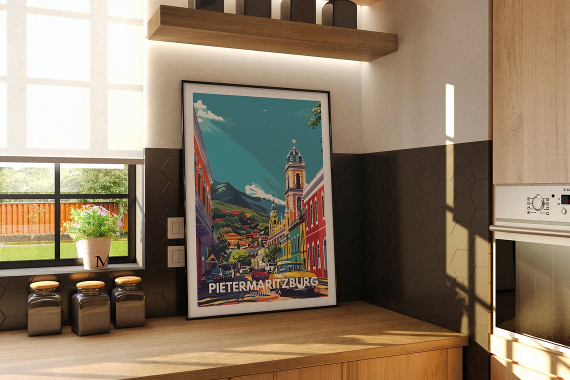 Pietermaritzburg Travel Print South Africa Pietermaritzburg Travel Poster South Africa Travel Poster South Africa Wall Art City Decor - Image 2