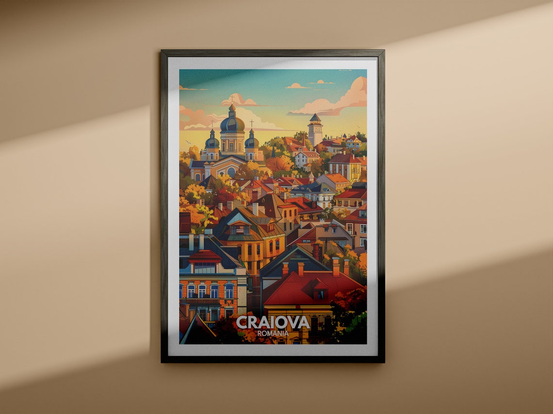 Craiova Travel Print Romania Craiova Travel Poster Romania Travel Poster Romania Cityscape Wall Art Unique City Decor - Image 3