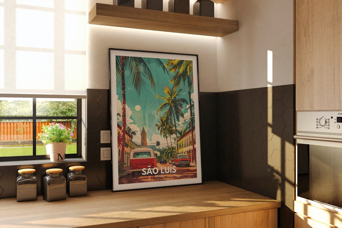 Sao Luis Travel Print Brazil Sao Luis Travel Poster Brazil Travel Poster Brazil Cityscape Wall Art Unique City Decor - Image 2