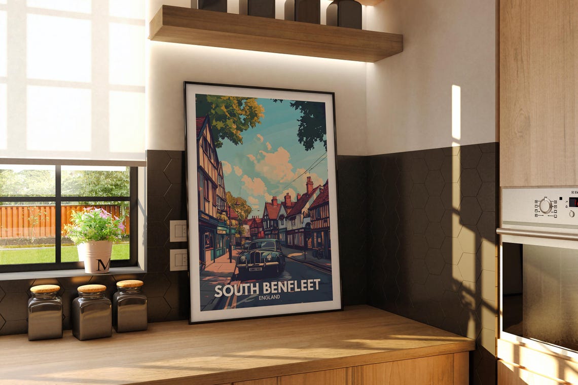South Benfleet Travel Print England South Benfleet Travel Poster England Travel Poster United Kingdom Wall Art British Art Decor - Image 2