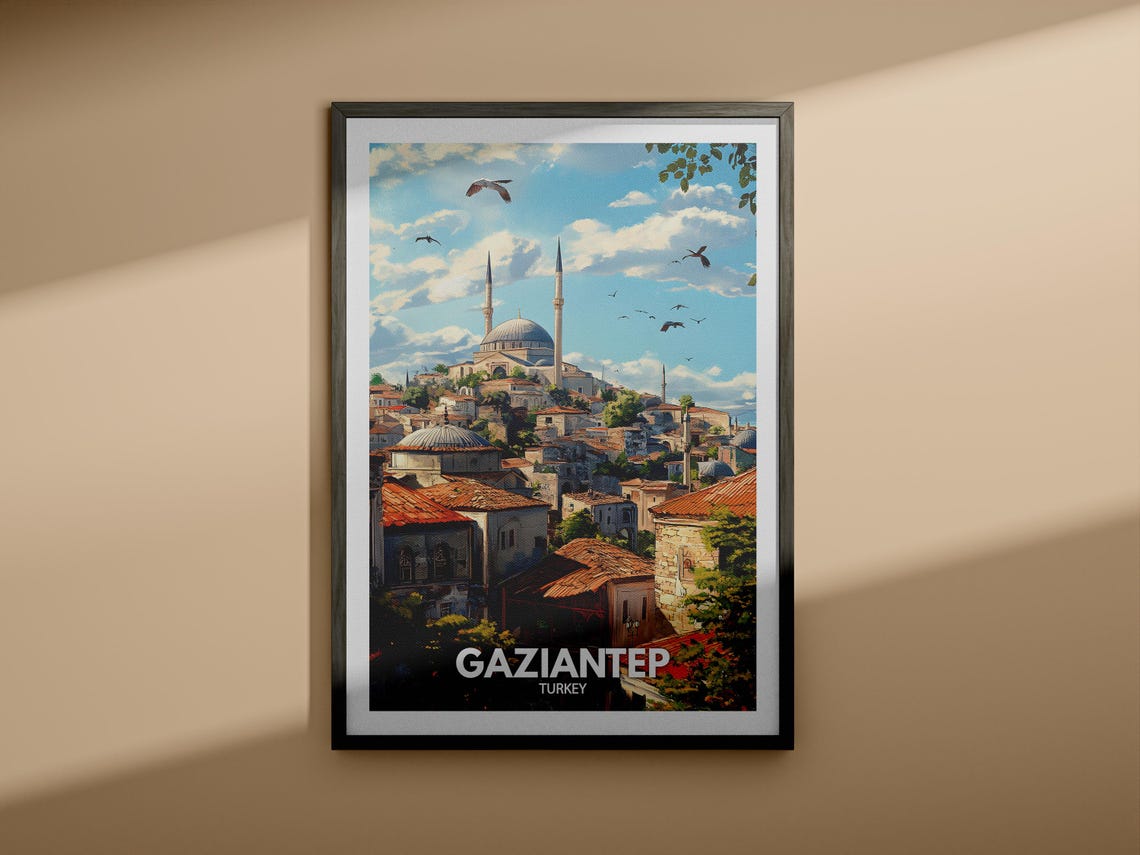 Gaziantep Travel Print Turkey Gaziantep Travel Poster Turkey Travel Poster Turkey Cityscape Wall Art Unique City Art Decor - Image 3