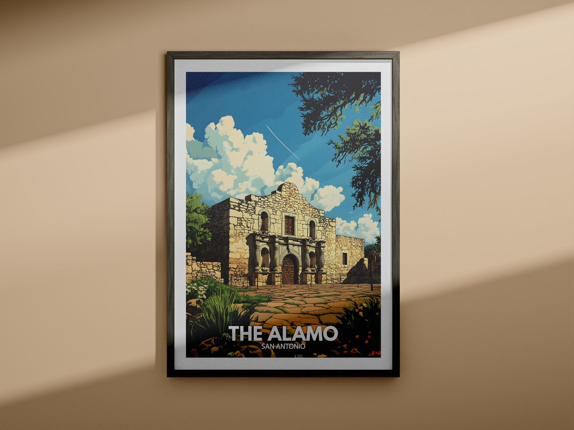 The Alamo Print San Antonio The Alamo Poster San Antonio Travel Art Poster Usa Wall Art San Antonio Art Decor - Image 3