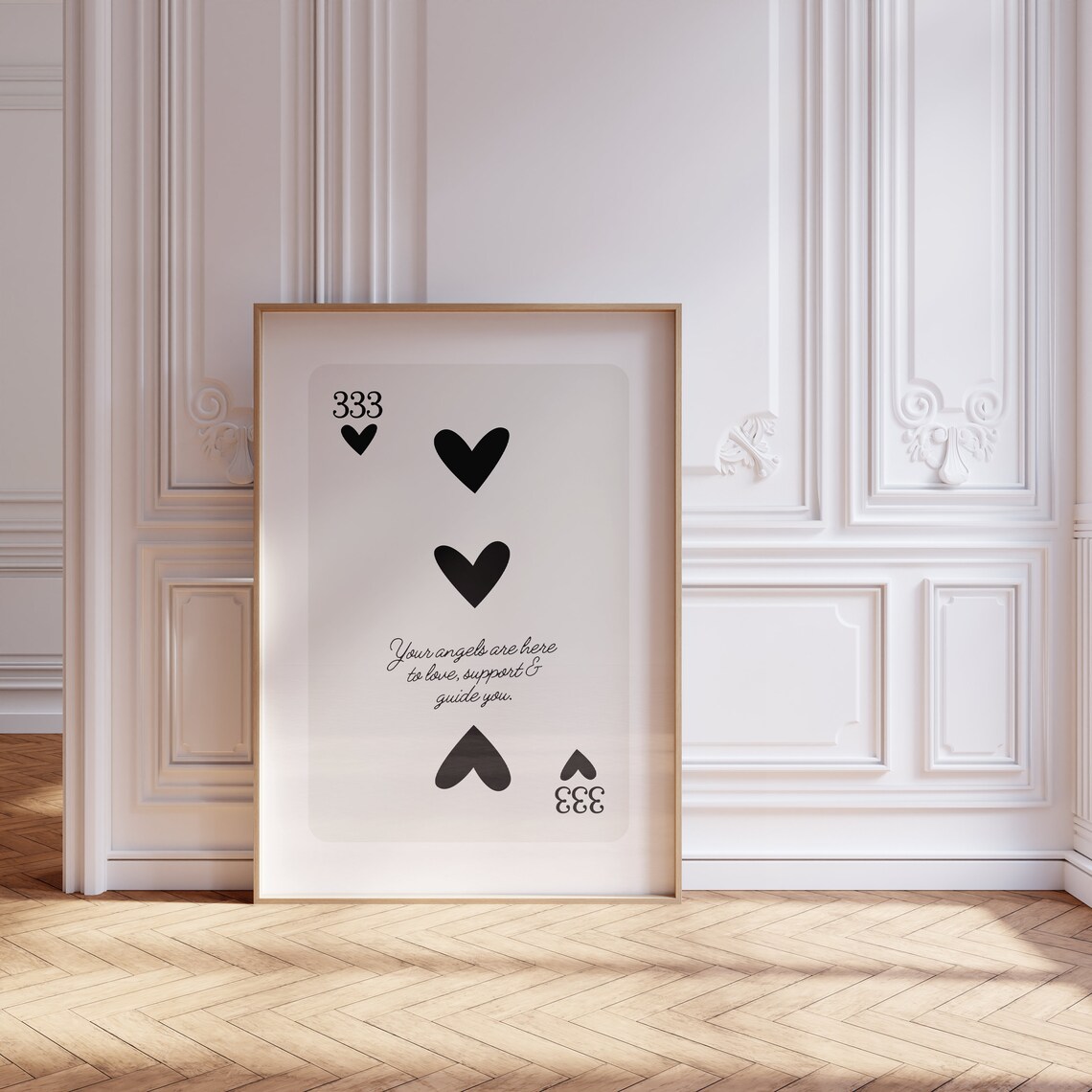 Angel Number 333 Heart Affirmation Playing Card Spiritual Love Poster - Image 3
