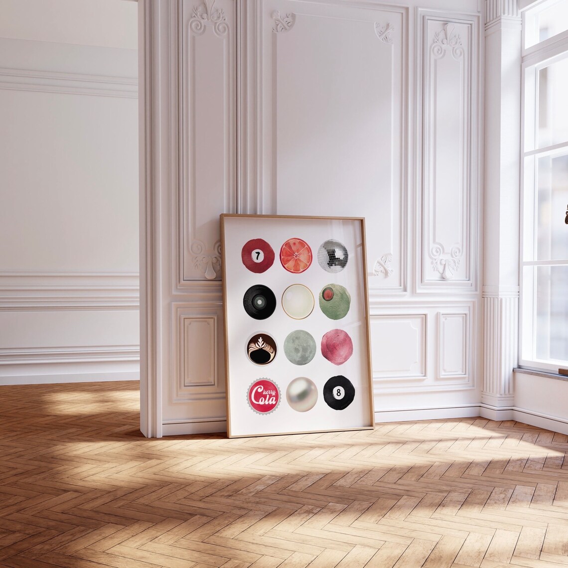 Vintage Retro Trendy Circles Collage Art Print - Image 2