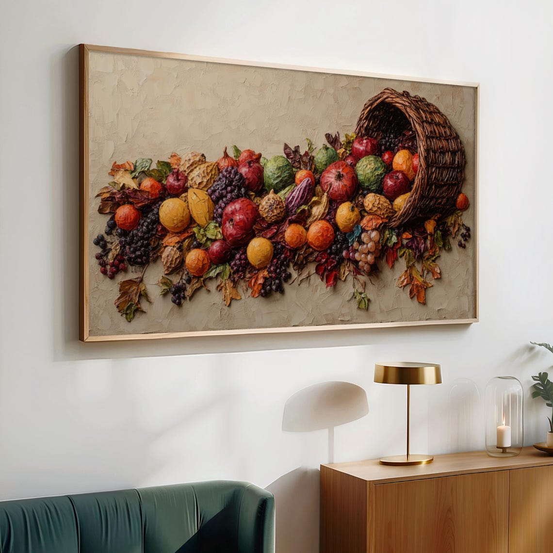Harvest Cornucopia Textured Oil Painting Autumn Still Life Poster - Image 4