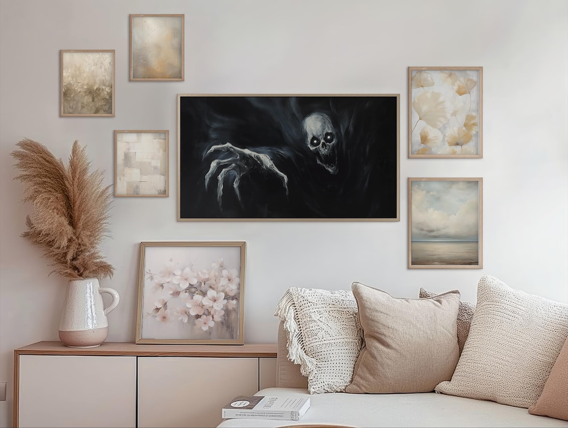 Sinister Ghost Emerging From Darkness Halloween Art Print - Image 2