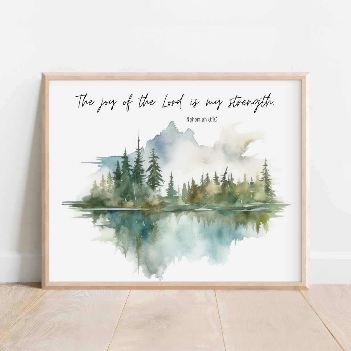 The Joy Of The Lord Is My Strength Poster Nehemiah 8:10 Watercolor Art