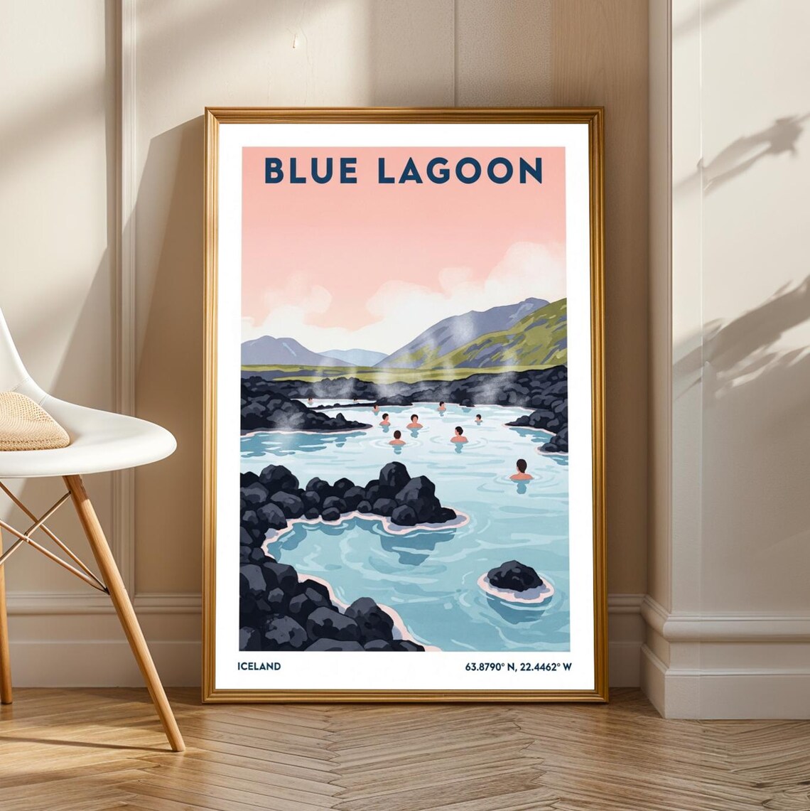 Iceland Blue Lagoon Scandinavian Style Travel Poster