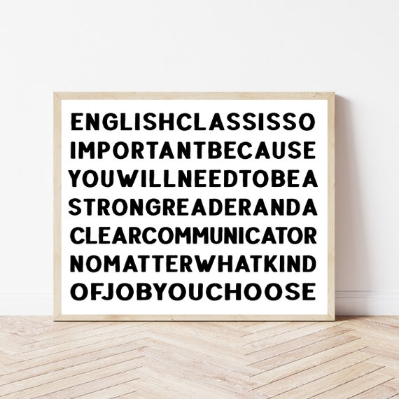 English Teacher Classroom Decor Funny Grammar Poster