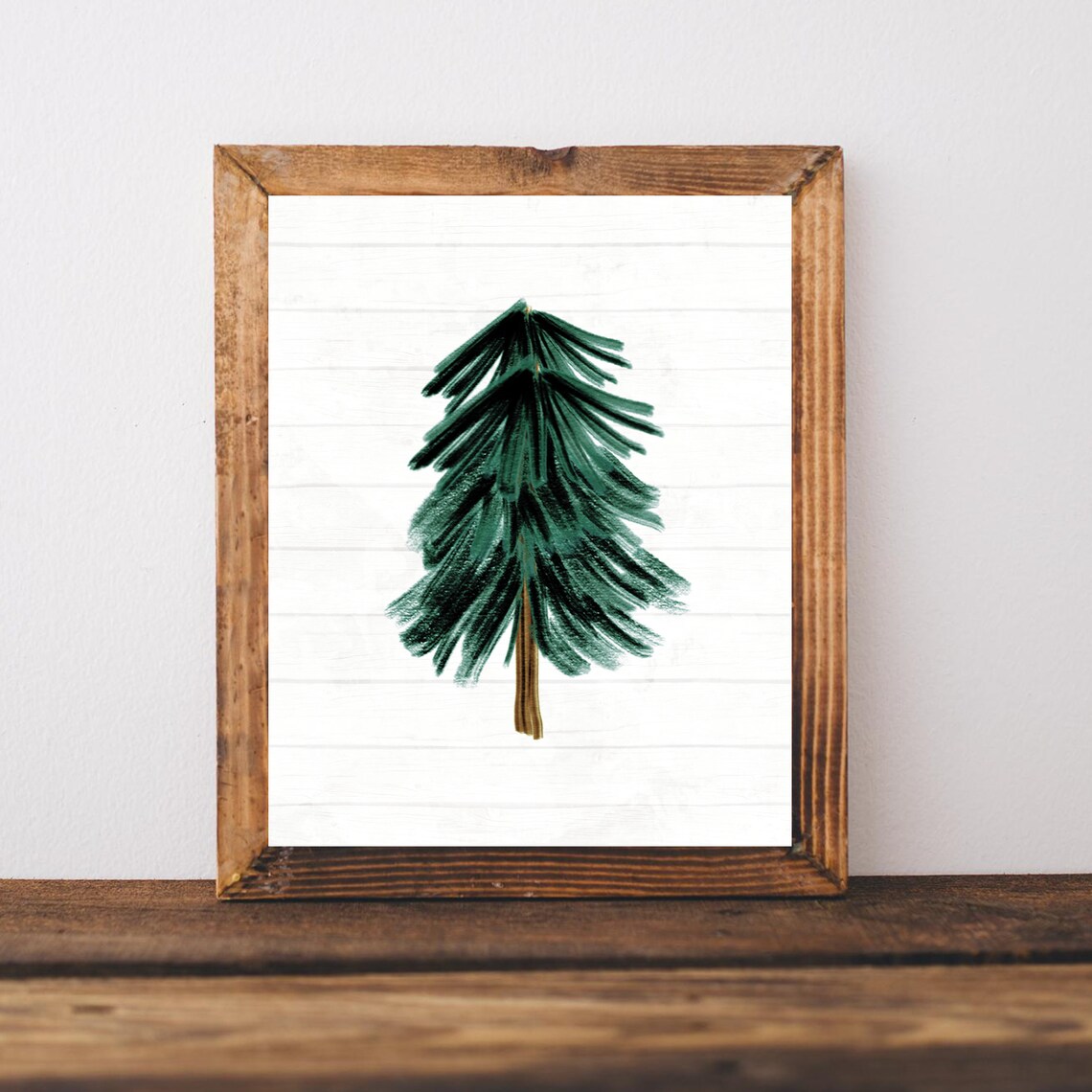 Farmhouse Christmas Tree Sign Rustic Art Print