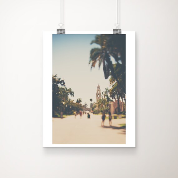 Balboa Park San Diego Palm Path California Tower Photography Poster
