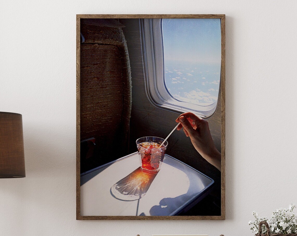 Retro Airplane Window Cocktail Art Print