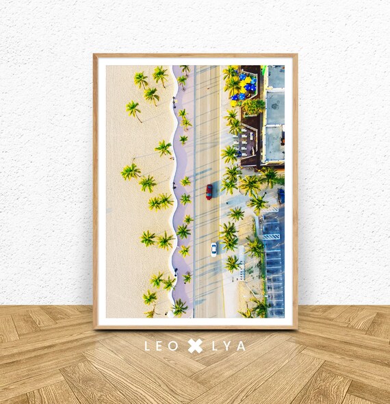 Aerial Beach Print Beach Art Print Palm Tree Print Palm Beach Modern Beach Print Beach Photography Beach Poster