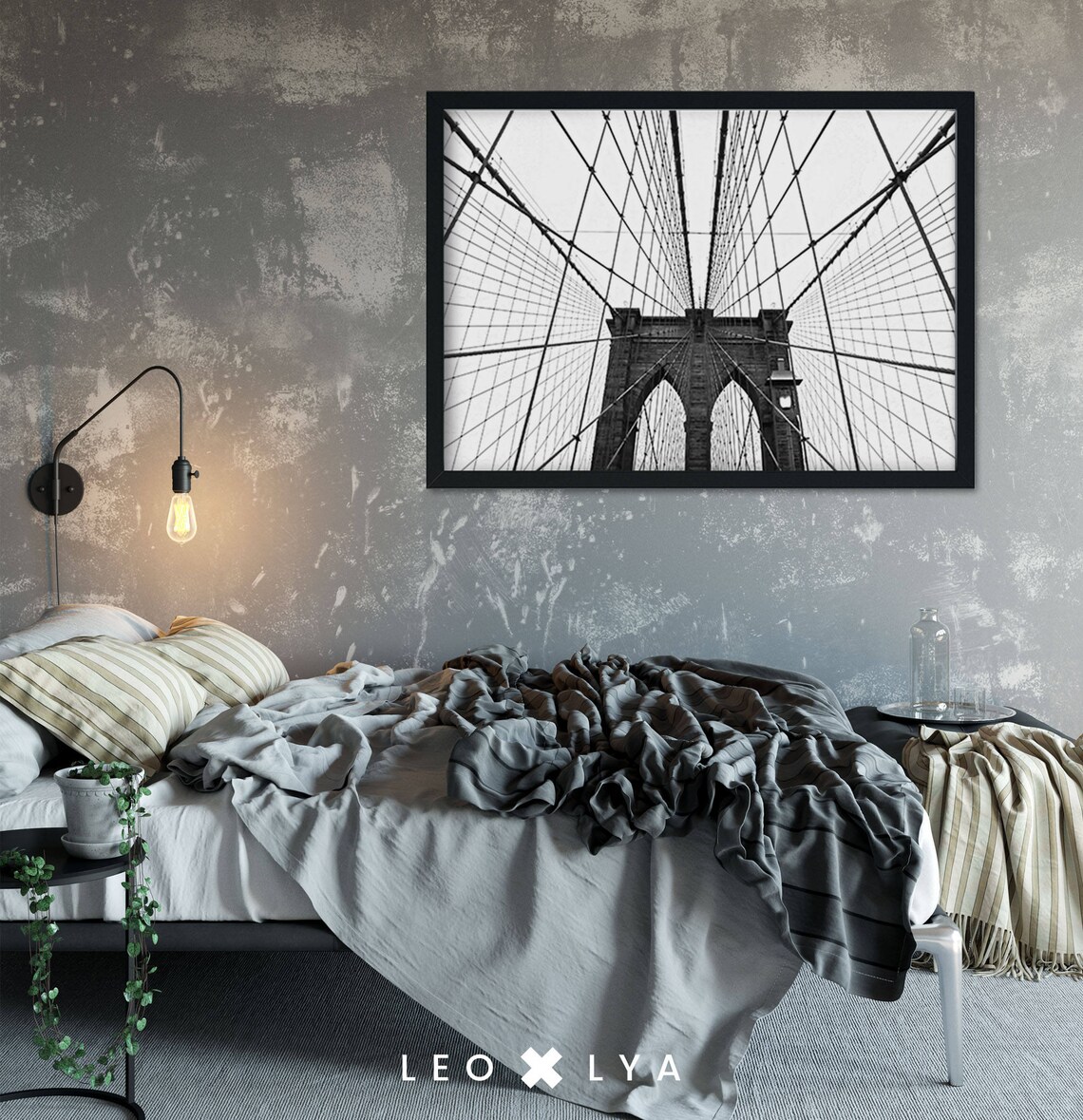 Brooklyn Bridge New York City Black And White Architecture Wall Art