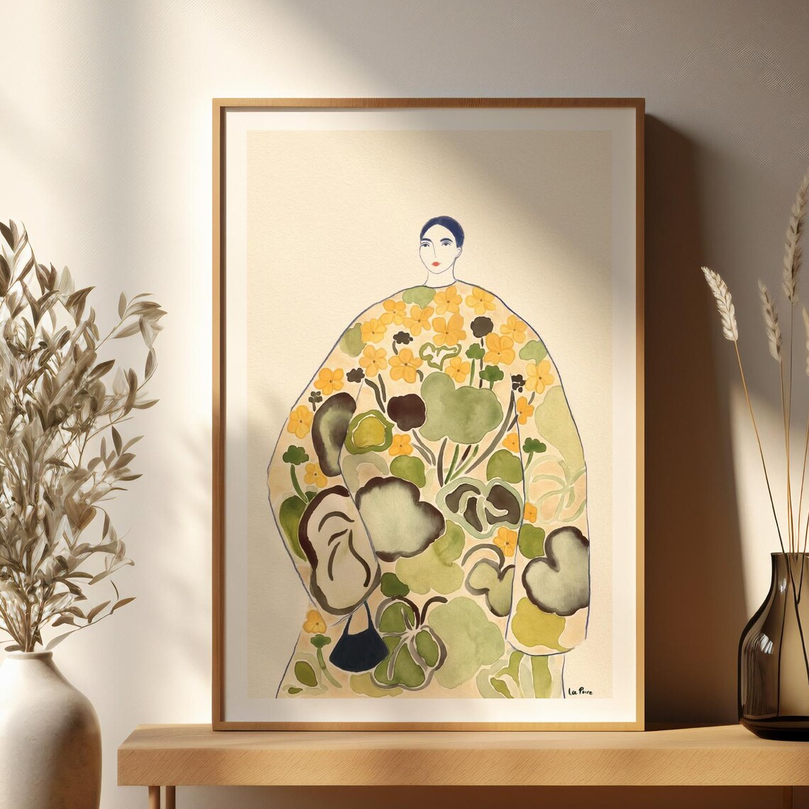 Abstract Floral Woman Botanical Art Print