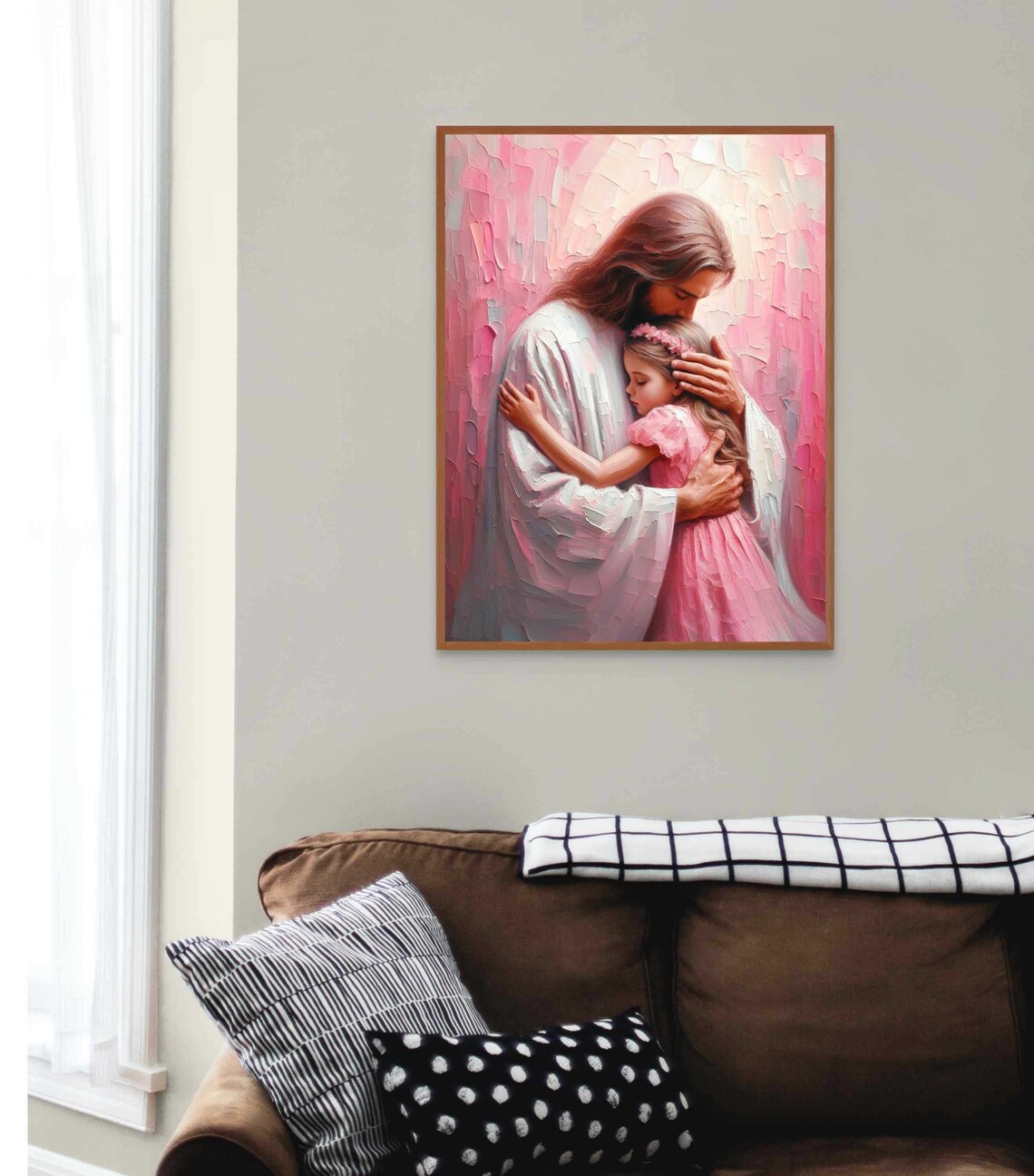Friends Forever Modern Christian Art Jesus And Girl Art Jesus Picture Lds Bible Prints Jesus Poster Jesus With Children Art - Image 3