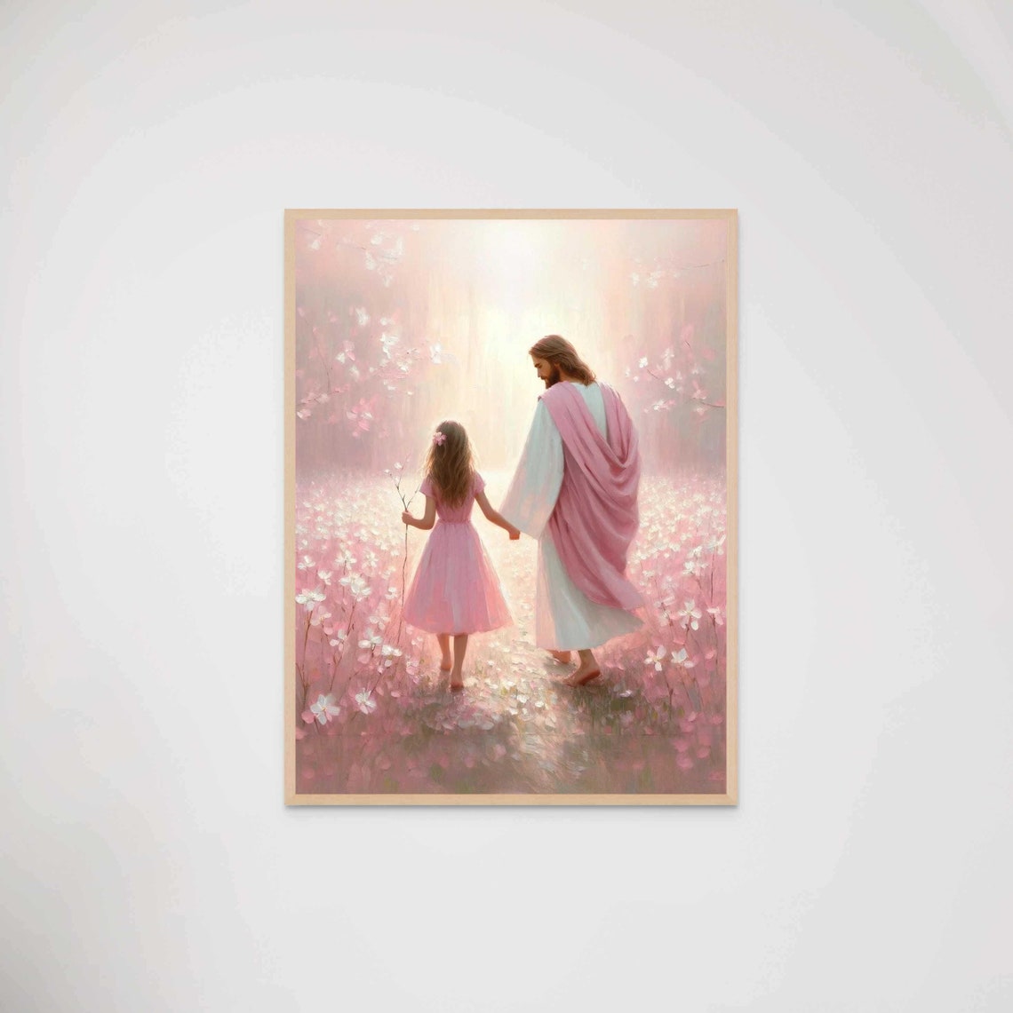 Days Of Love Modern Christian Art Jesus Walking With Girl Jesus Art Lds Painting Bible Print Jesus And Kids Jesus Painting Jesus Art