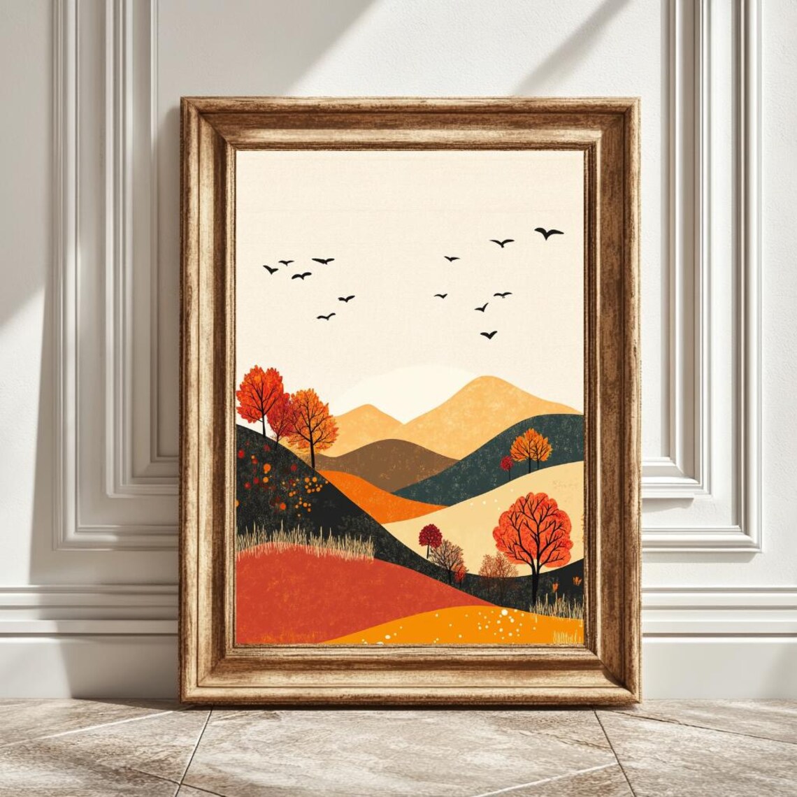 Abstract Boho Landscape, Japanese Style Decor
