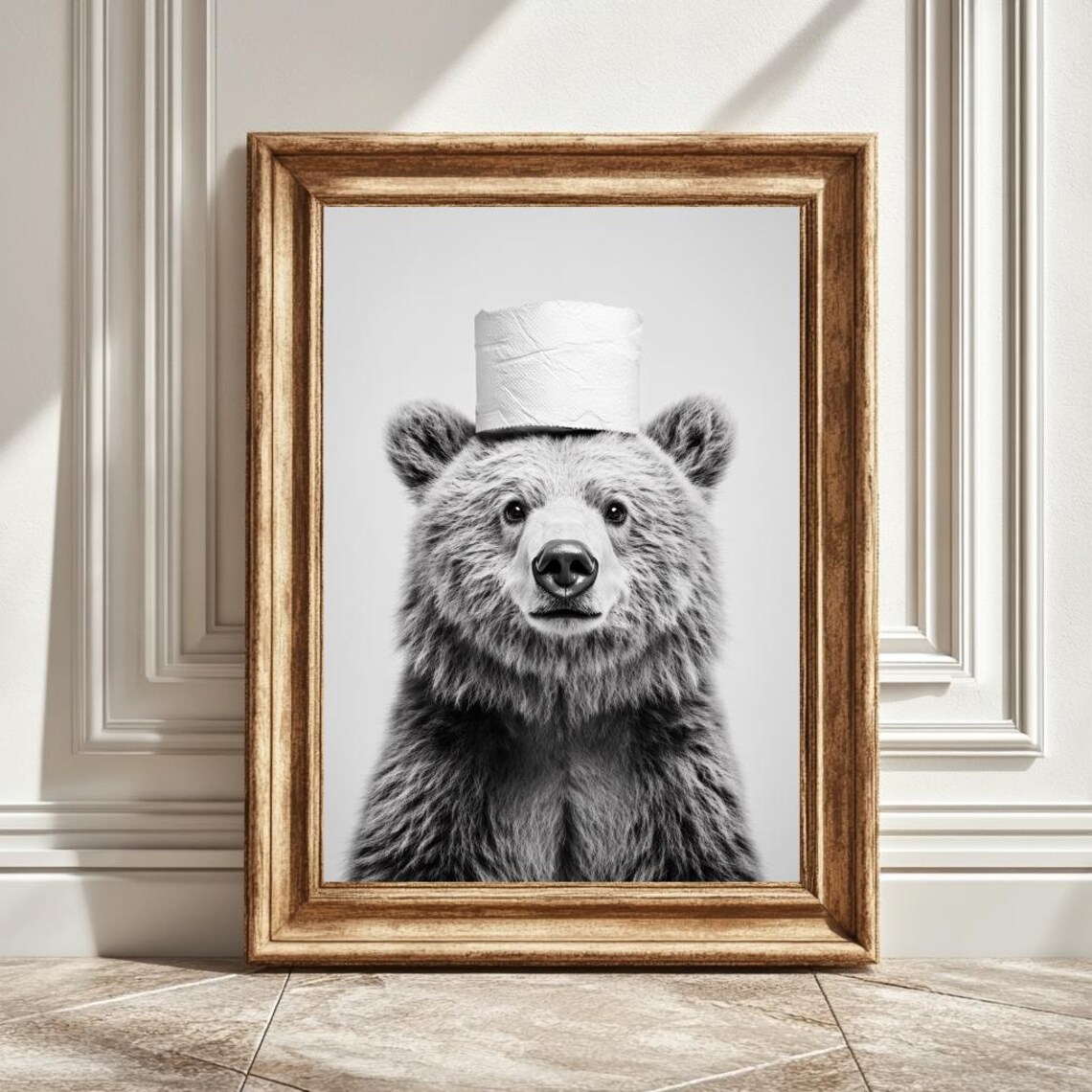 Bear Print, Funny Bathroom Decor