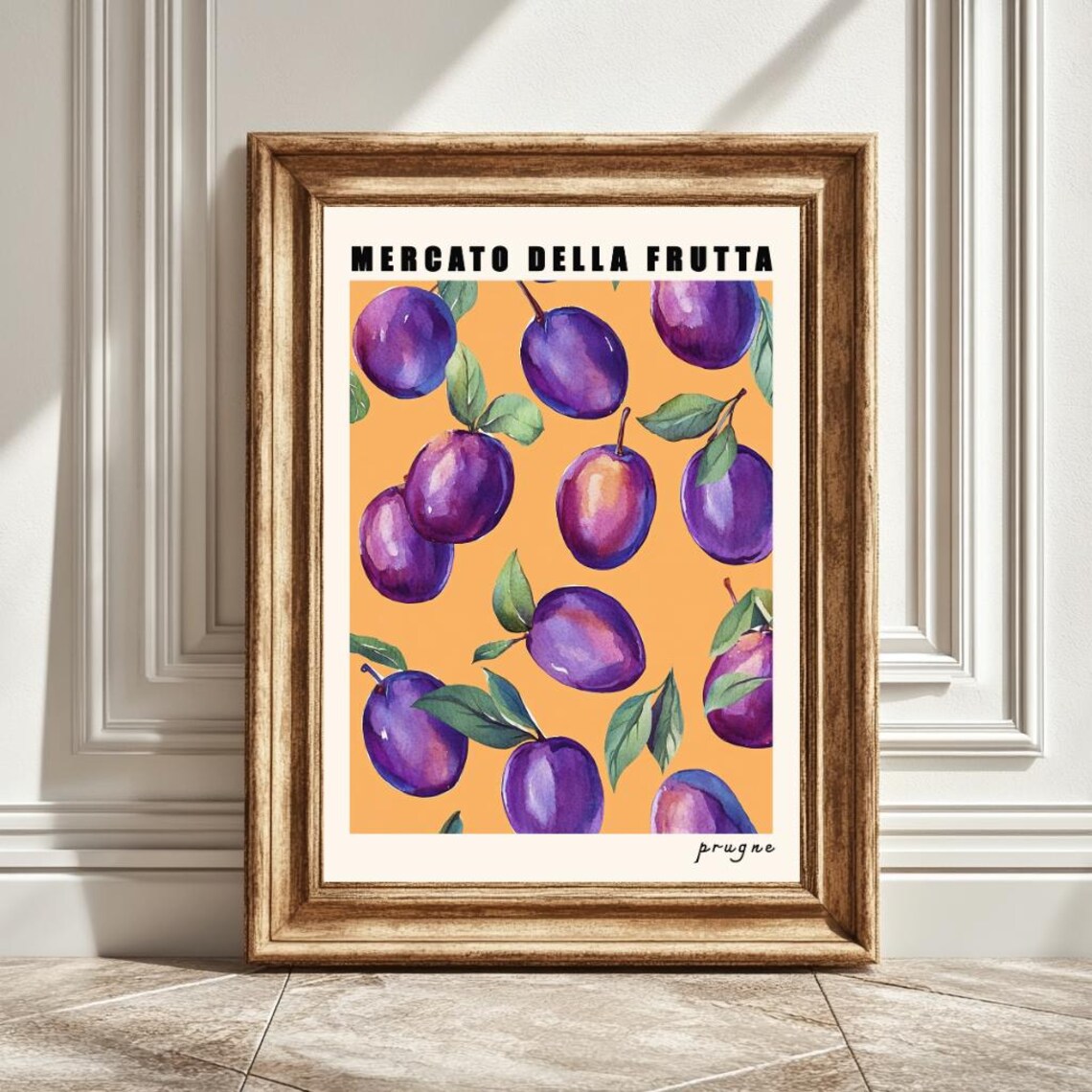Plums Art Print, Mercato Della Fruta Kitchen Decor