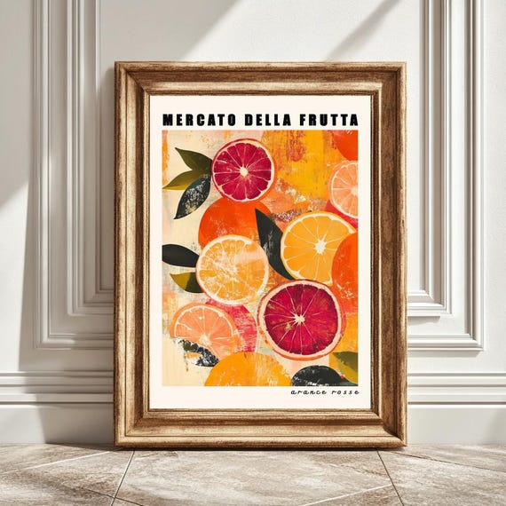Blood Oranges Art Print, Kitchen Wall Art