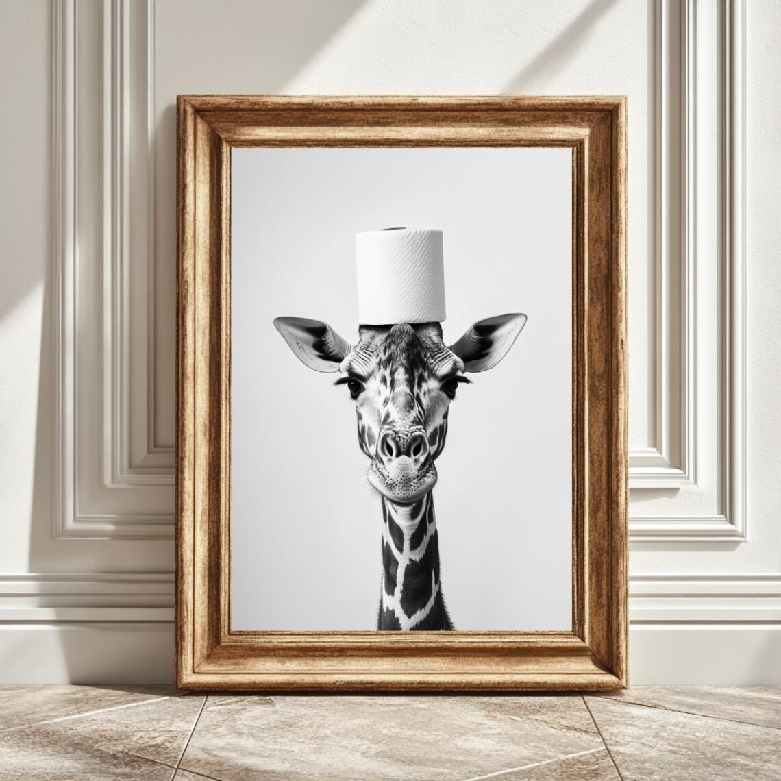Giraffe Print Funny Bathroom Decor, Cute Humor