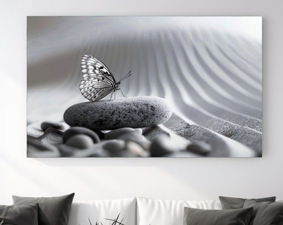 Butterfly On The Rock Luxury Print Picture Home Decor Wall Art Gift Nature Design Room Decor Ready To Hang