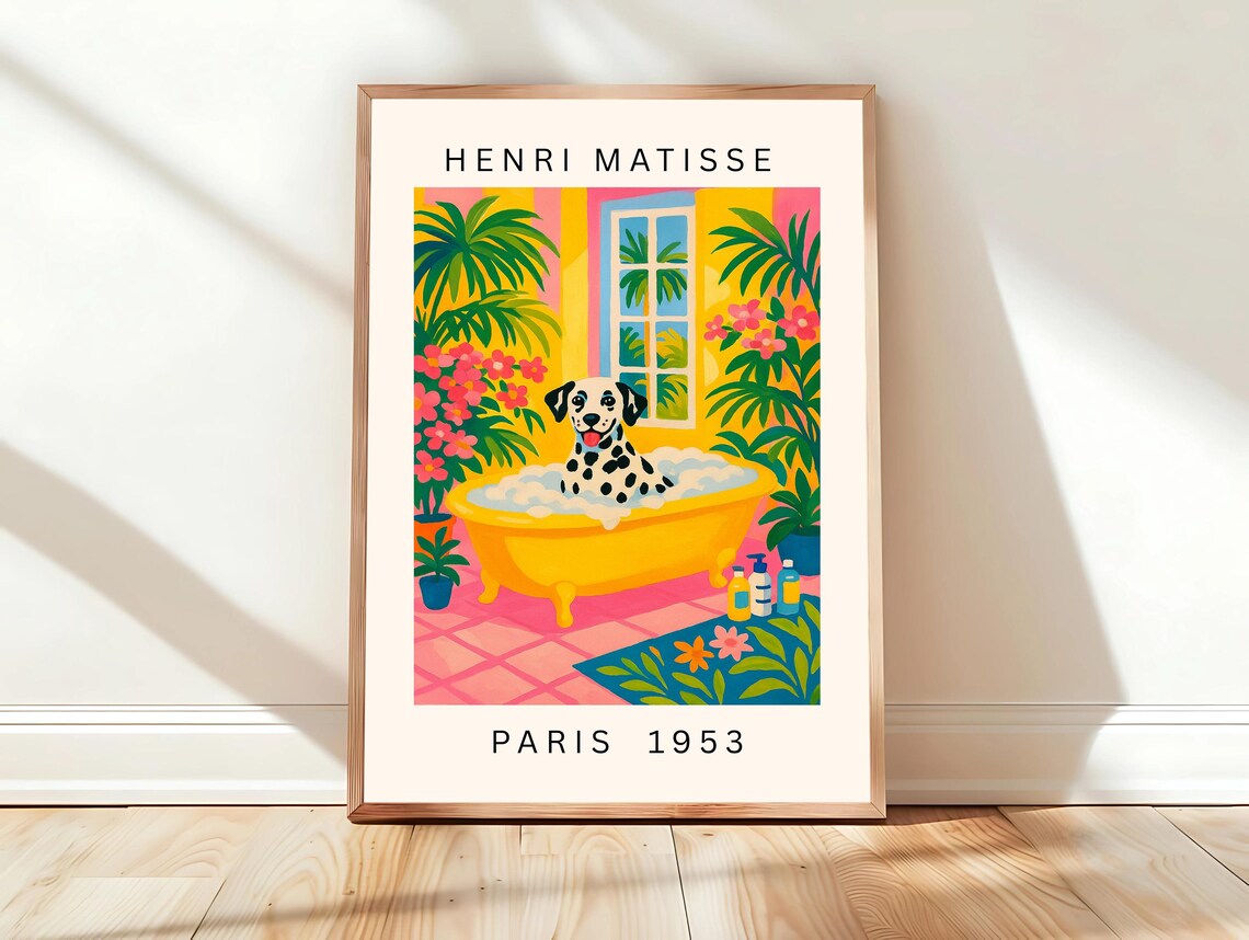 Dalmatian In Yellow Bathtub Henri Matisse Paris 1953 Tropical Poster