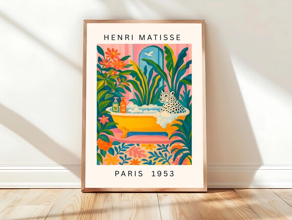 Spotted Leopard In Yellow Bathtub Henri Matisse Paris 1953 Poster