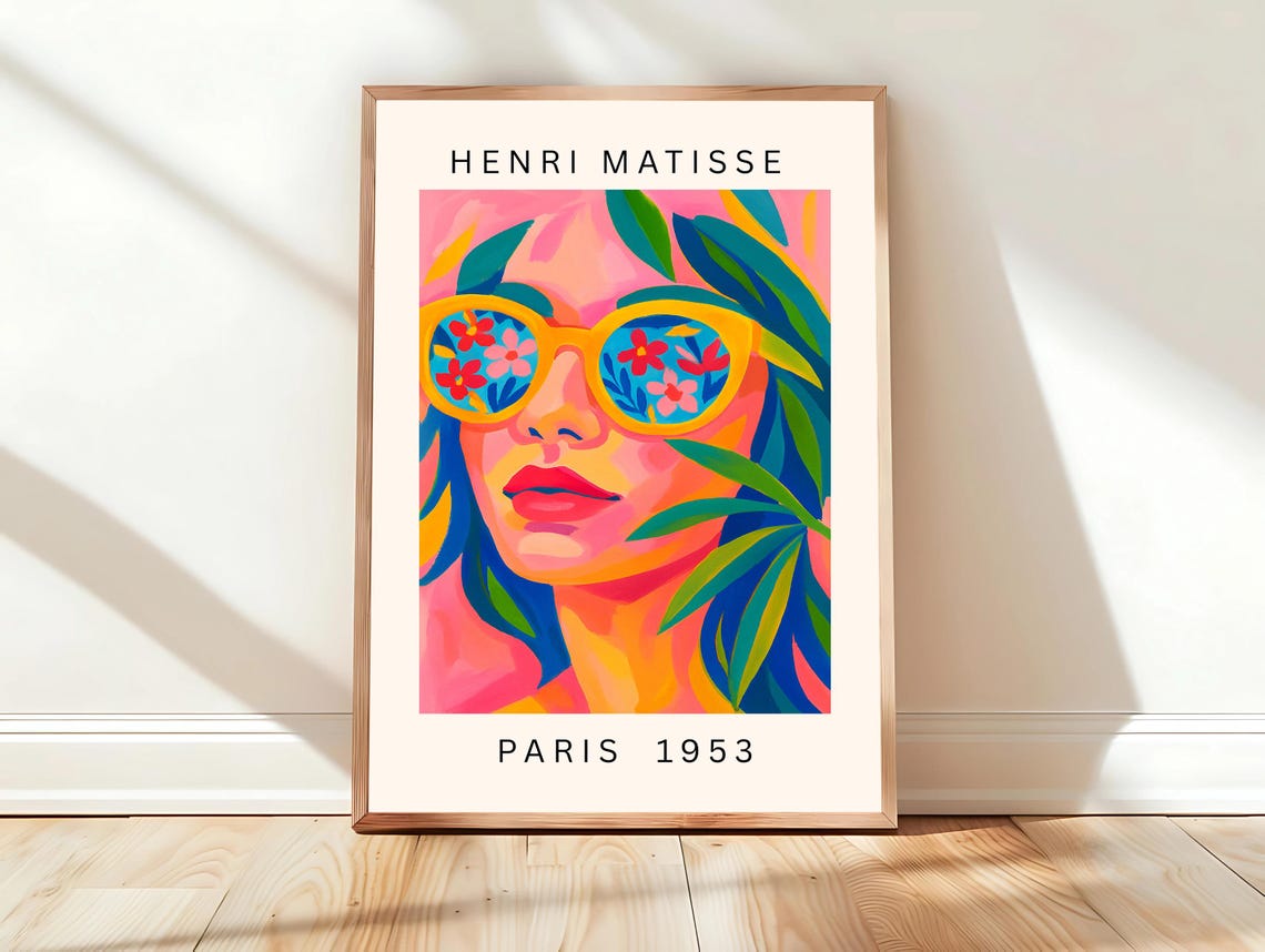 Henri Matisse Woman With Flower Sunglasses Paris 1953 Poster