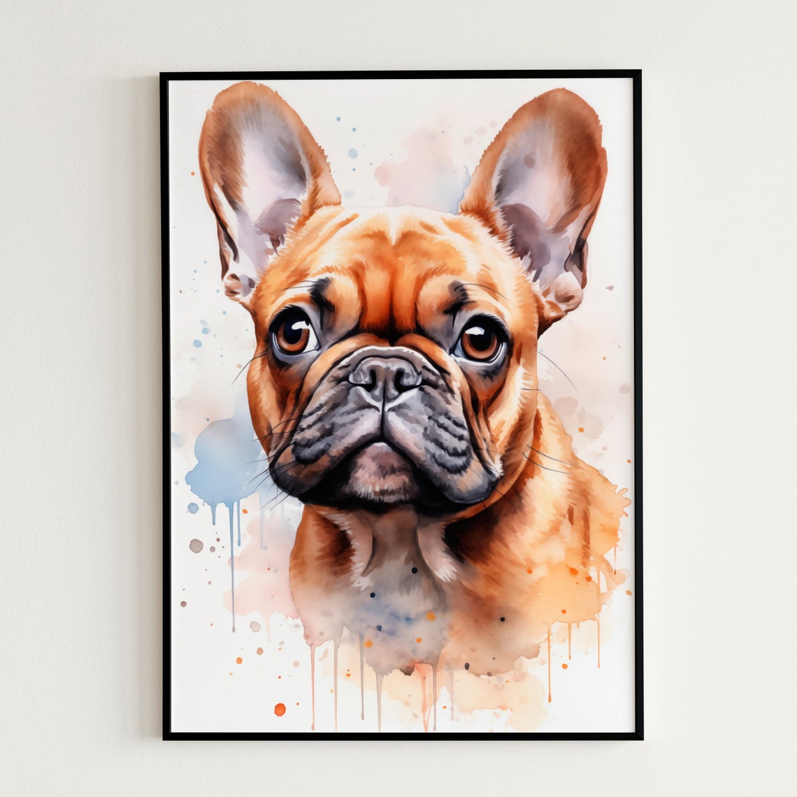 French Bulldog Wall Art Watercolor French Bulldog Wall Decor Dog Art For Pet Lovers French Bulldog Poster Kids Room Art