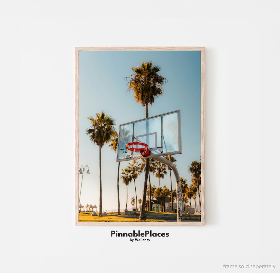 Venice Beach Basketball Court Travel Poster