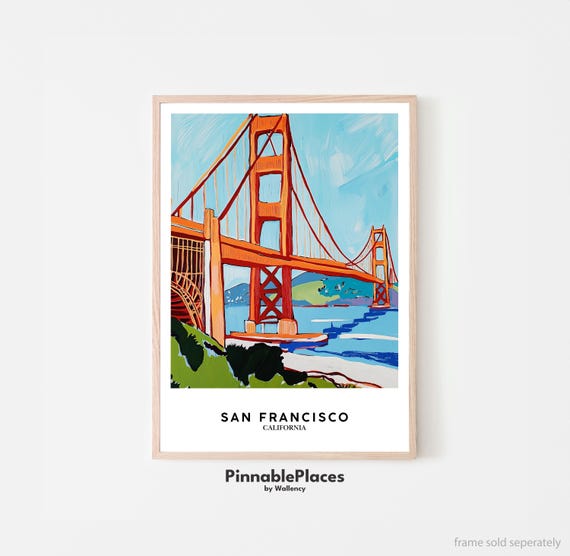 Golden Gate Bridge Art Print San Francisco Bay Matisse Style File