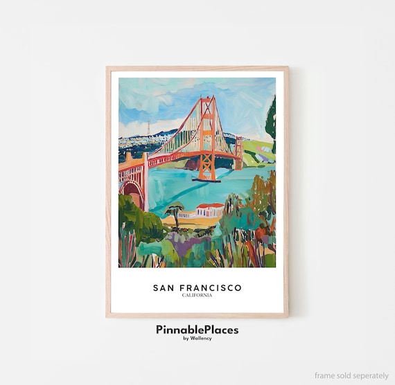 Golden Gate Bridge San Francisco Matisse Style Colorful Poster