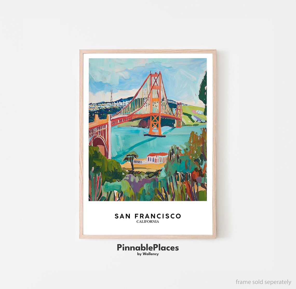 Golden Gate Bridge San Francisco Matisse Style Colorful Poster