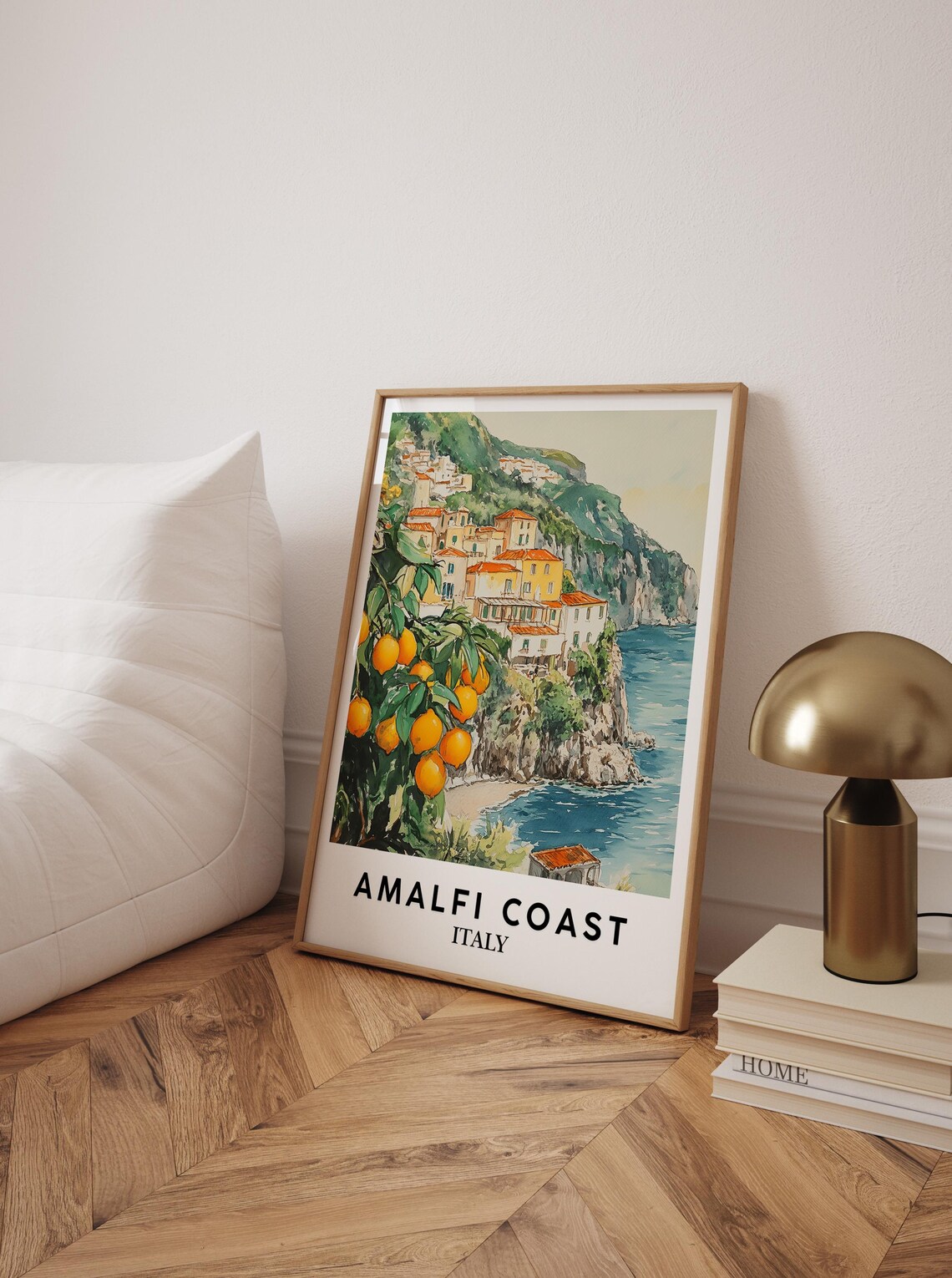 Amalfi Coast Italy Cliffside Lemon Trees Sea View Art Poster