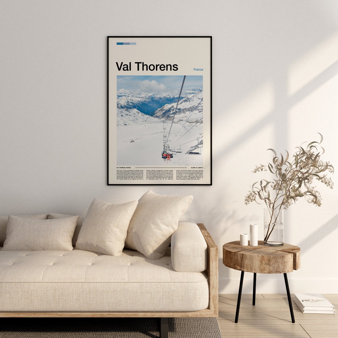 Val Thorens France Ski Resort Gondola Snowy Alps Lift View Poster - Image 2