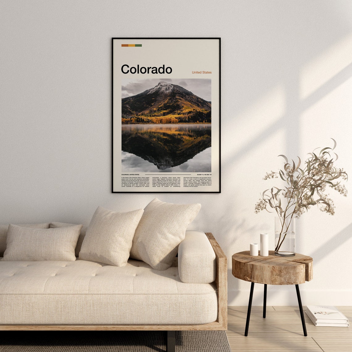 Colorado Autumn Aspen Gold Mountain Peak Lake Reflection Poster - Image 3