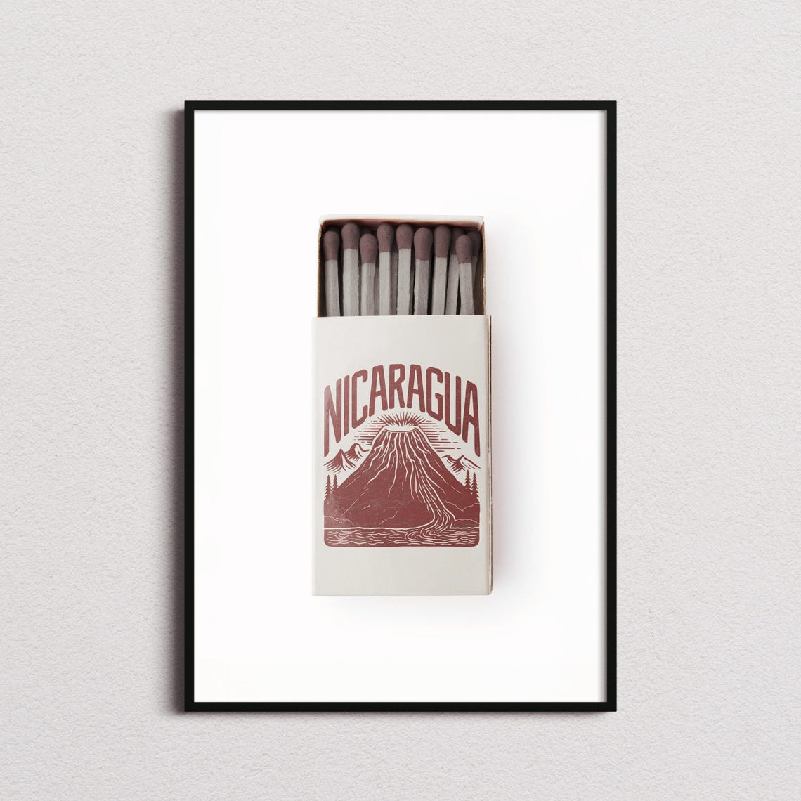 Nicaragua Matchbox Print Nicaragua Print Nicaragua Poster Nicaragua Wall Art Nicaragua Art Print Nicaragua Gifts