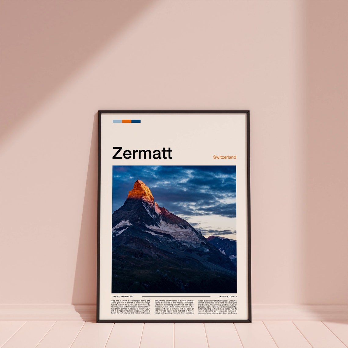 Zermatt Switzerland Iconic Matterhorn Pyramid Alpenglow Peak Poster - Image 4