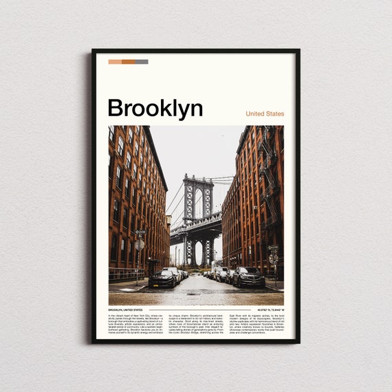Brooklyn Bridge Print Brooklyn Poster Brooklyn Wall Art New York Art Print Brooklyn Photo