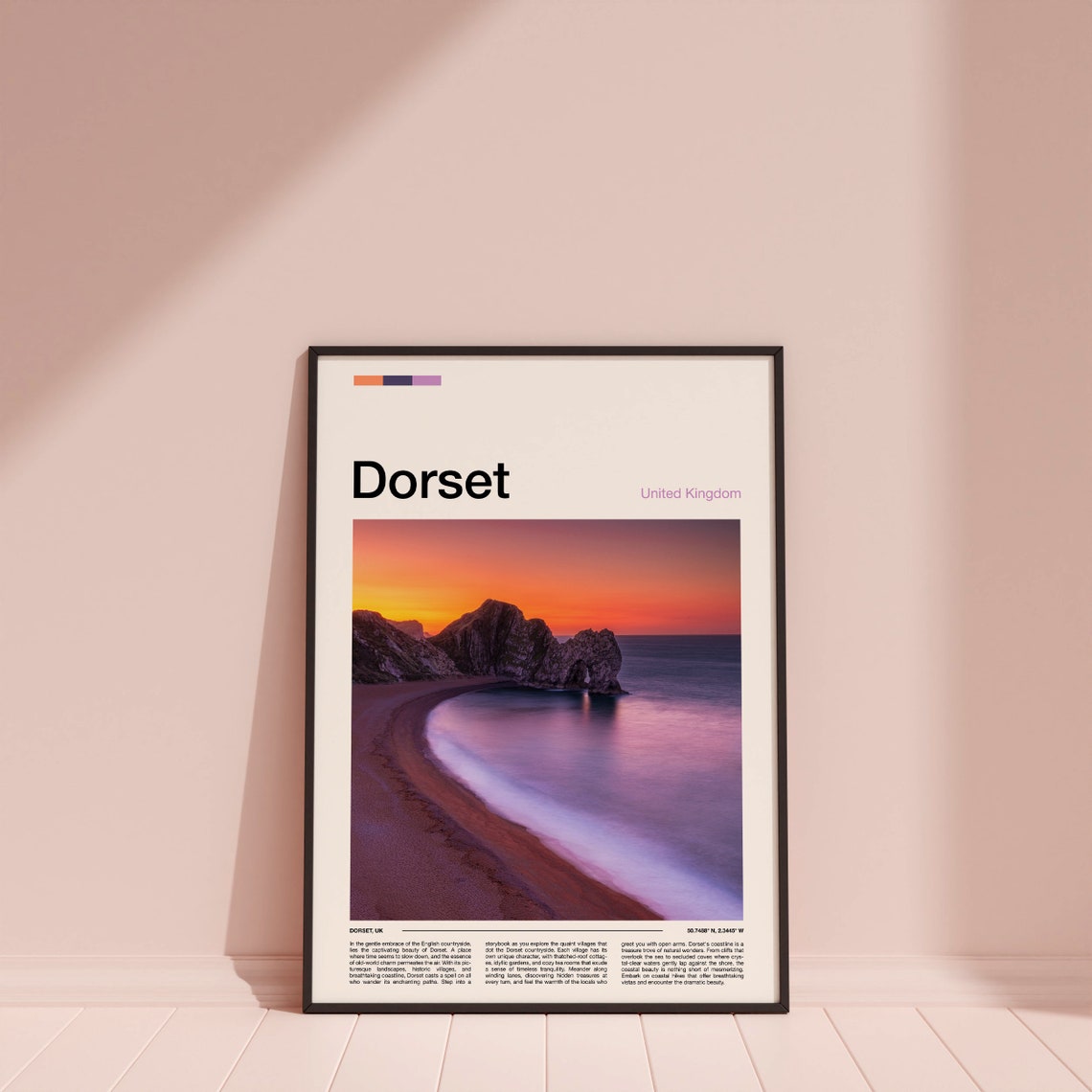Dorset Durdle Door Violet Dusk Sky Long Exposure Seascape Poster - Image 4