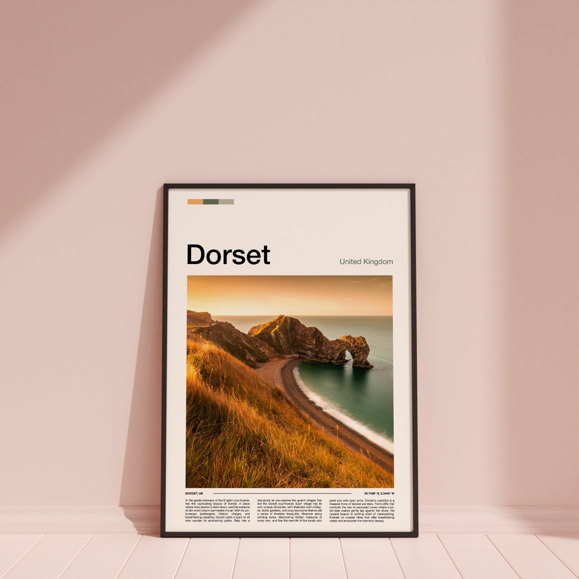 Dorset Durdle Door Golden Sunset Light Rocky Cliff Coastline Poster - Image 4
