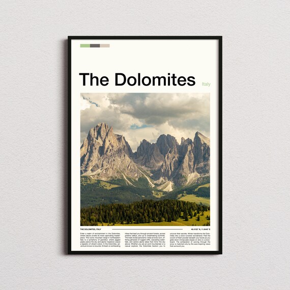 The Dolomites Italy Jagged Peaks Green Valley Mountain Poster
