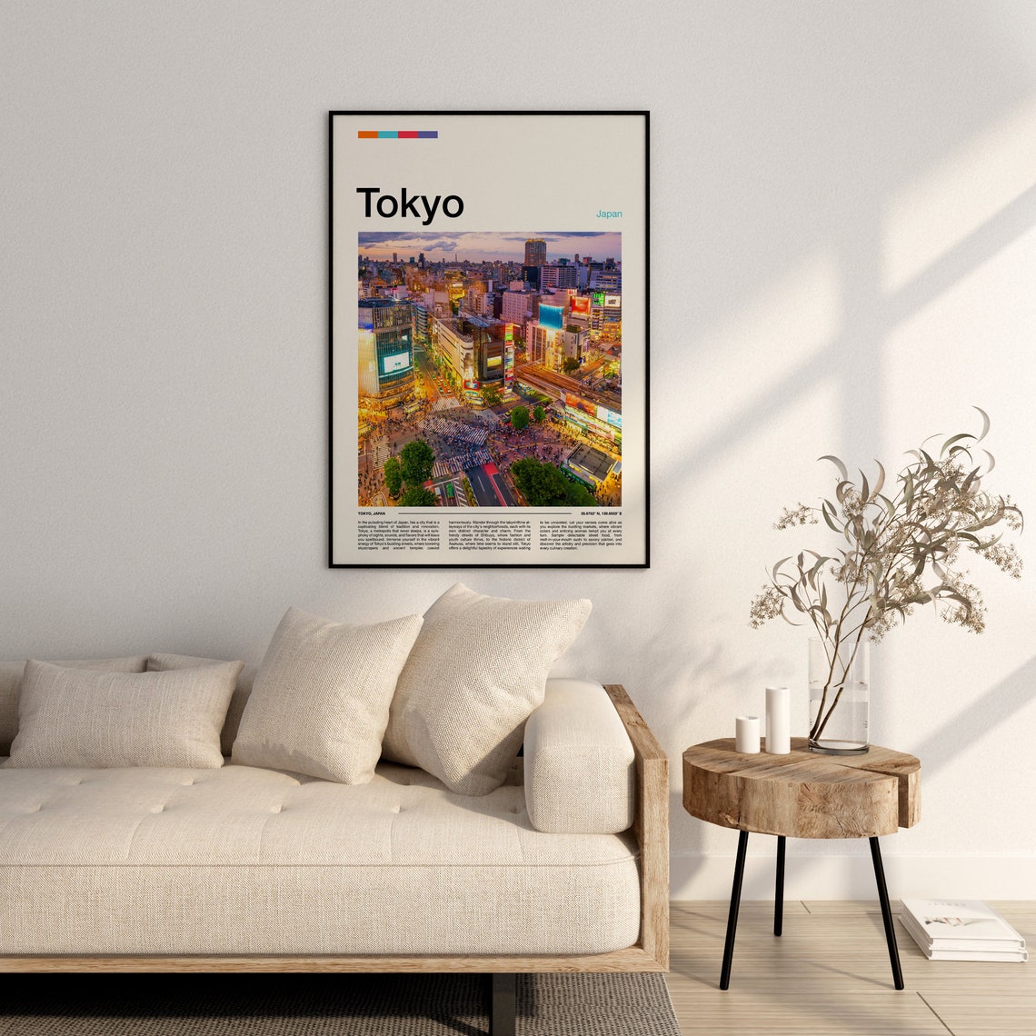 Tokyo Japan Famous Shibuya Crossing Night Aerial City Poster - Image 2