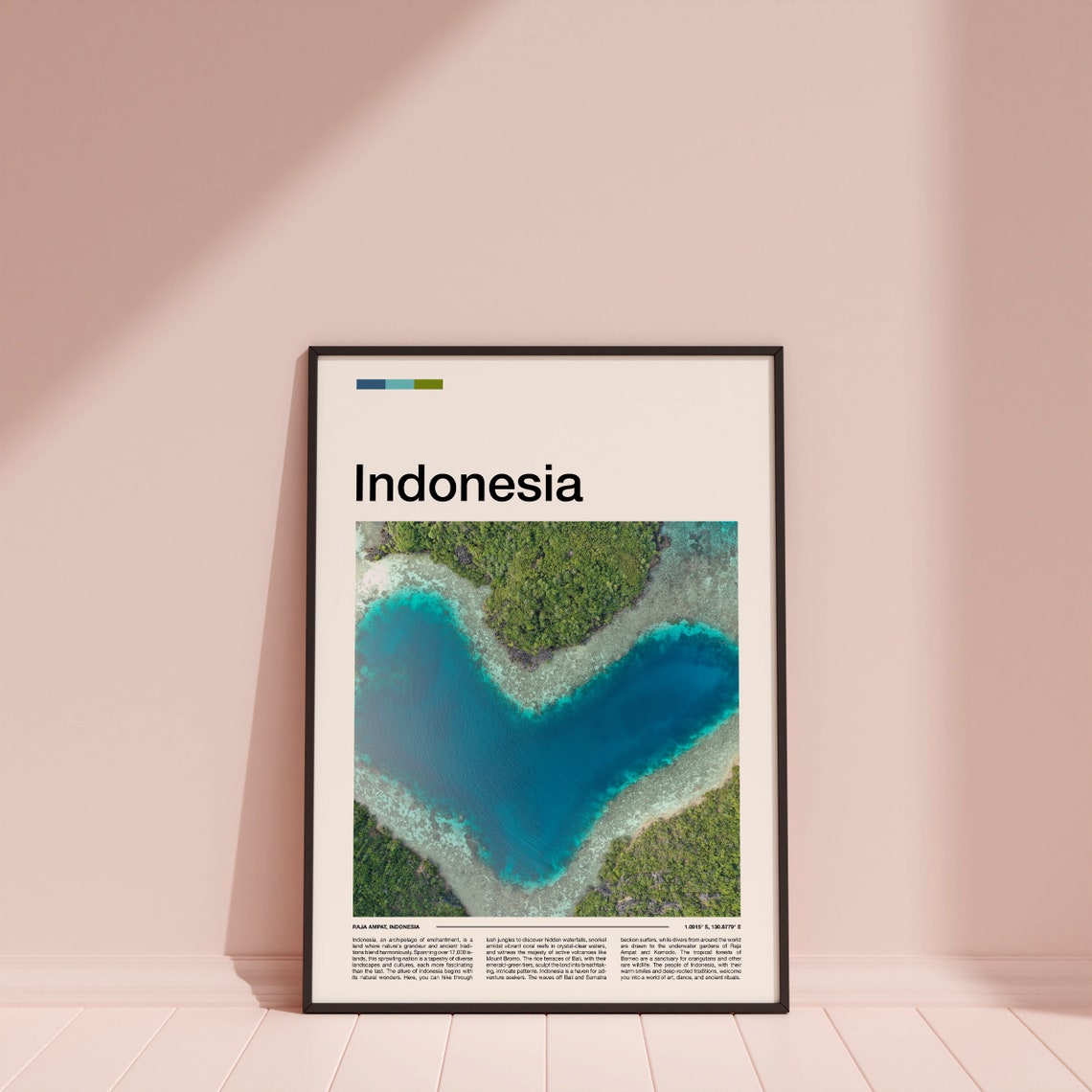 Raja Ampat Indonesia Heart Shaped Lagoon Aerial Turquoise Poster - Image 4
