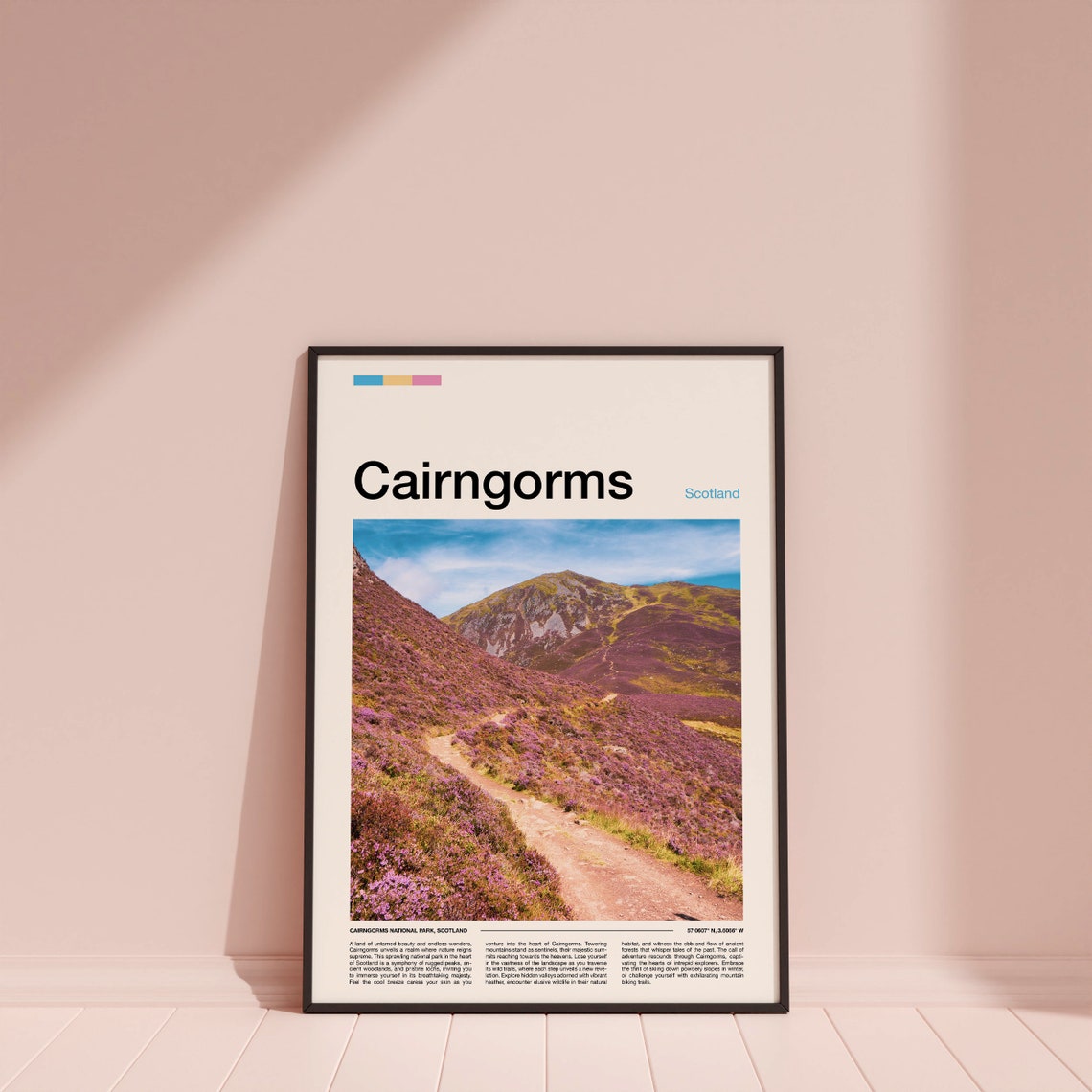 Cairngorms Scotland Heather Valley Mountain Path National Park Poster - Image 3