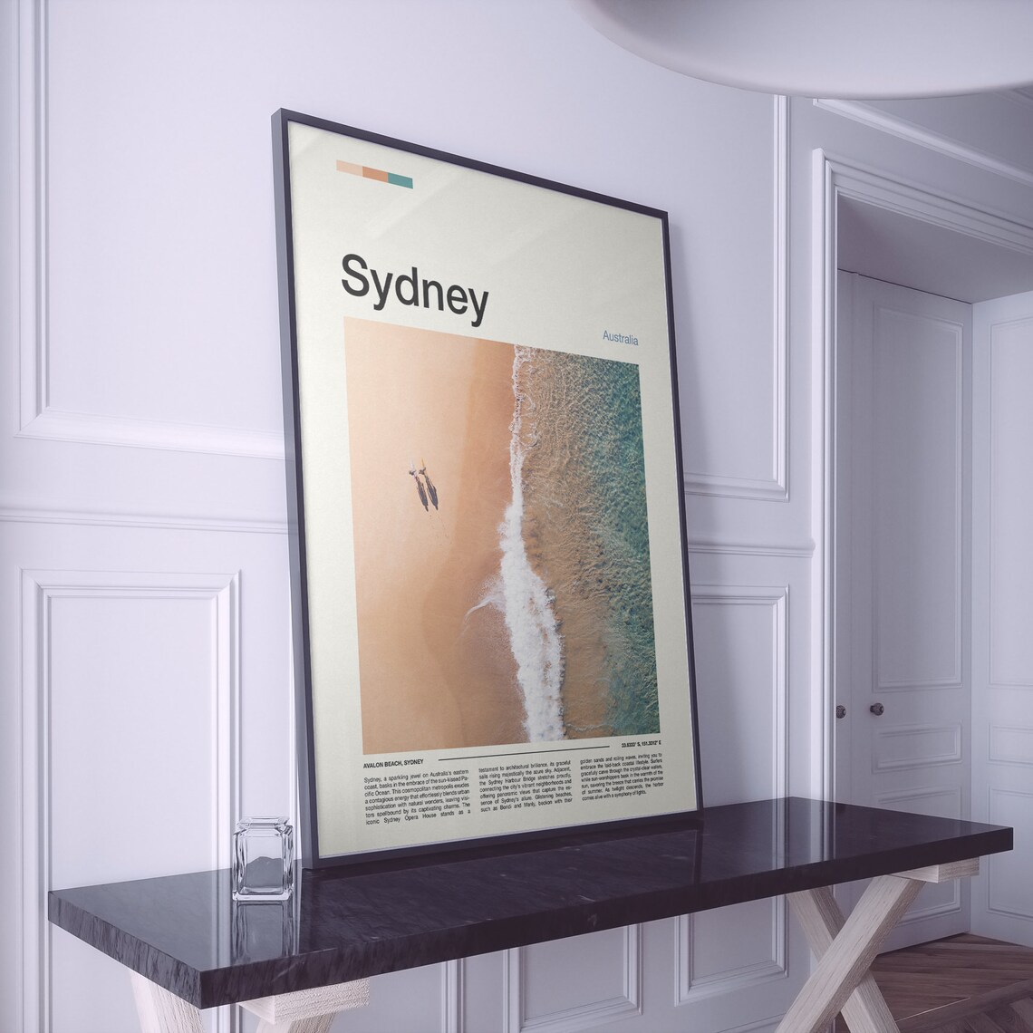 Sydney Australia Avalon Beach Aerial Surf Shoreline Photography Poster - Image 2