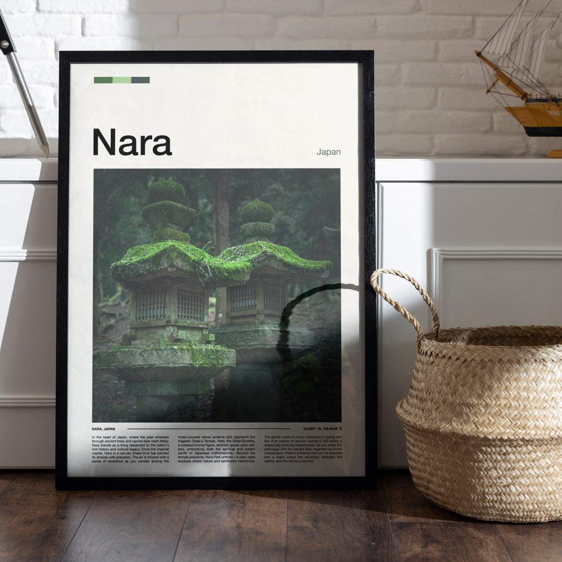 Nara Japan Moss Covered Ancient Stone Lanterns Forest Poster - Image 5