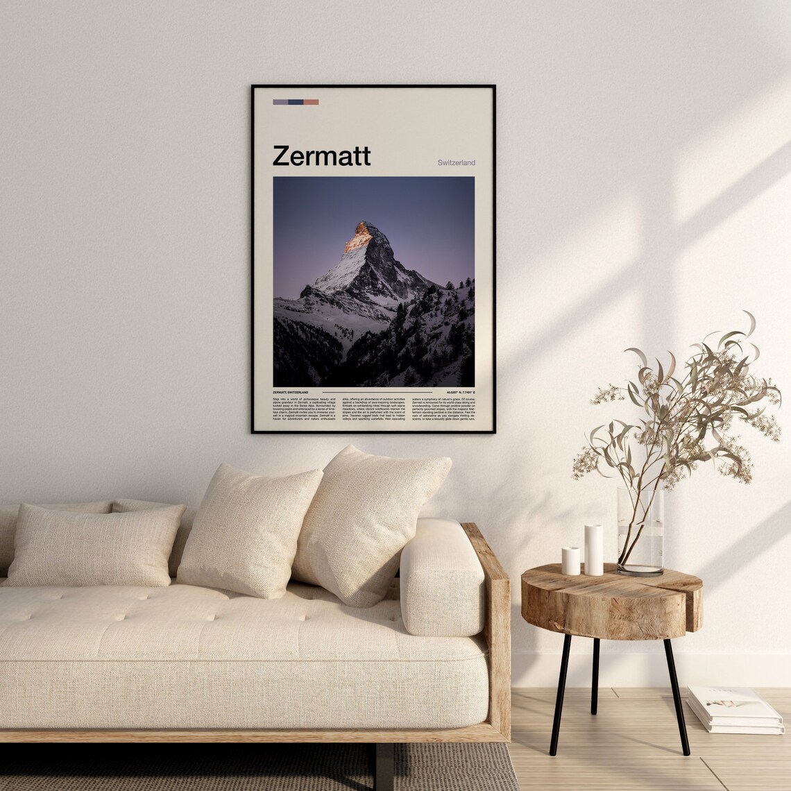 Zermatt Matterhorn at Dusk Snowy Peak Switzerland Travel Poster - Image 3
